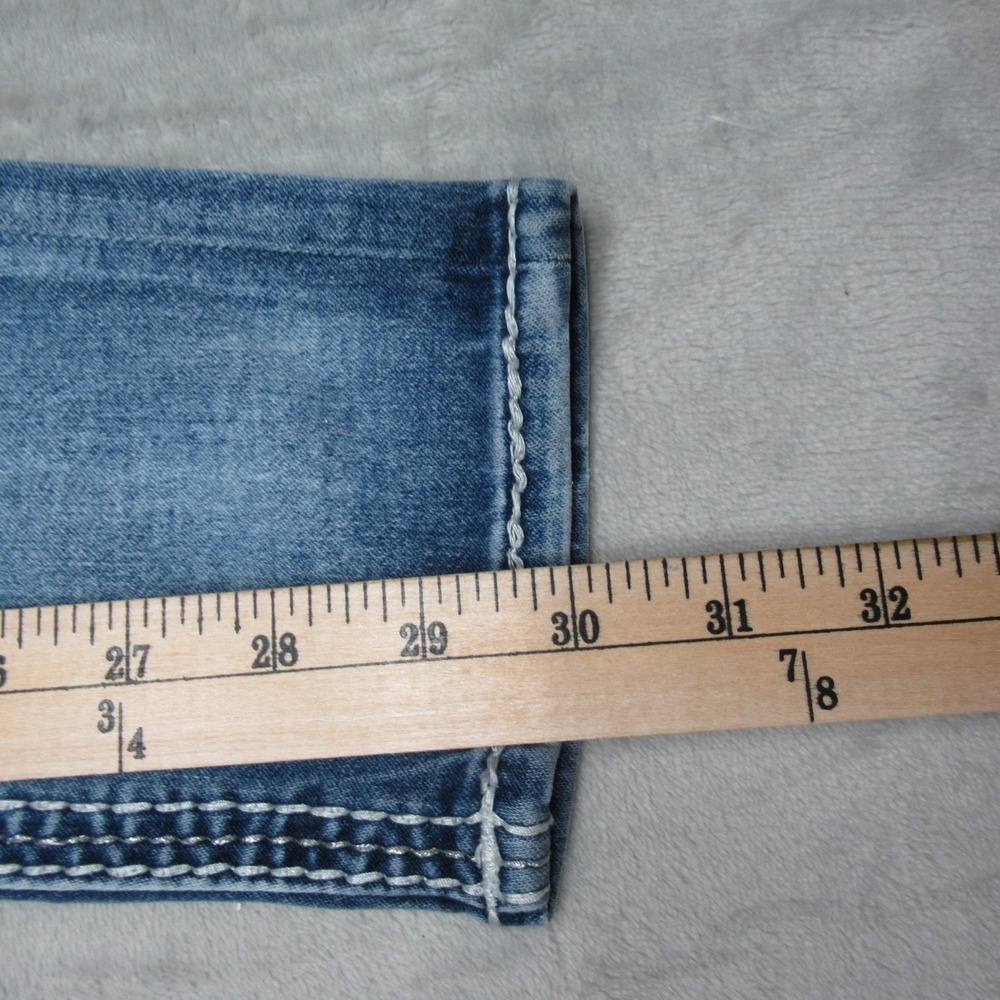Rock Revival Jeans Womens 29x30 Blue Oliana Skinny Rhinestone Embellished Casual - Picture 6 of 15